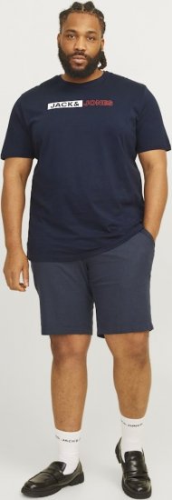 Jack & Jones CORP Logo Play 5 T-Shirt Navy Blazer - Pólók - Nagyméretű pólók - 2XL-14XL
