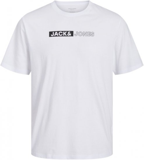 Jack & Jones CORP Logo Play 5 T-Shirt White - Pólók - Nagyméretű pólók - 2XL-14XL