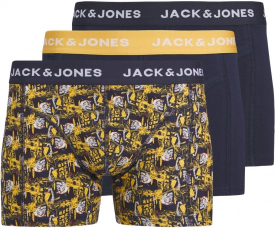 Jack & Jones SKULLROCK Trunks 3-Pack Navy Blazer - Alsónemű & strandruhák - Nagyméretű Alsónemű 2XL-8XL