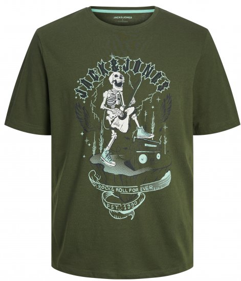 Jack & Jones JJSKULL ROCK T-Shirt Kombu Green - Pólók - Nagyméretű pólók - 2XL-14XL
