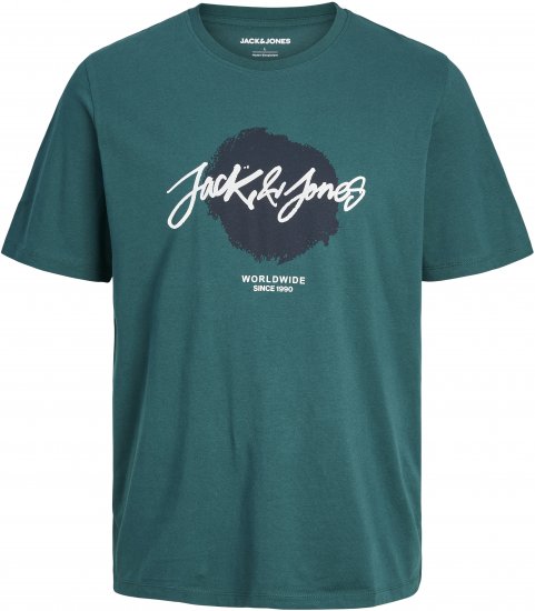 Jack & Jones TILEY T-Shirt Deep Teal - Pólók - Nagyméretű pólók - 2XL-14XL