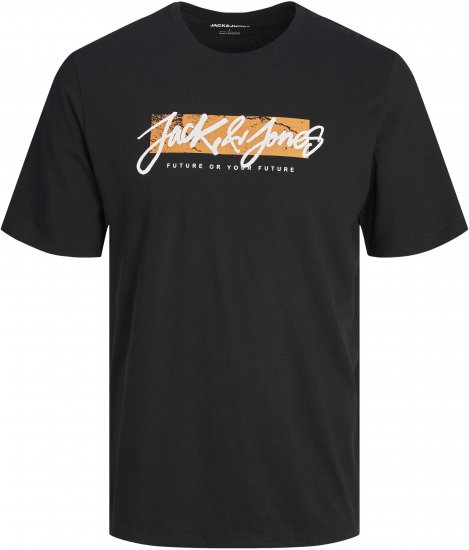 Jack & Jones TILEY T-Shirt Black - Pólók - Nagyméretű pólók - 2XL-14XL