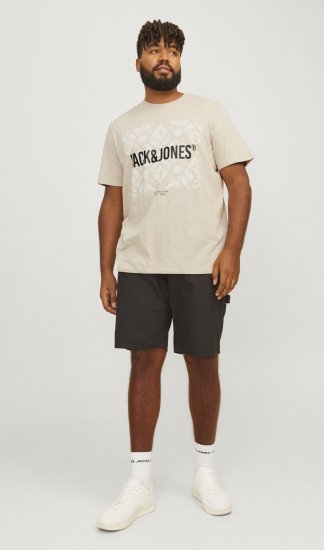 Jack & Jones JJPAISLEY T-Shirt Moonbeam - Pólók - Nagyméretű pólók - 2XL-14XL