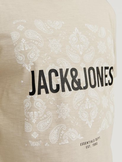Jack & Jones JJPAISLEY T-Shirt Moonbeam - Pólók - Nagyméretű pólók - 2XL-14XL