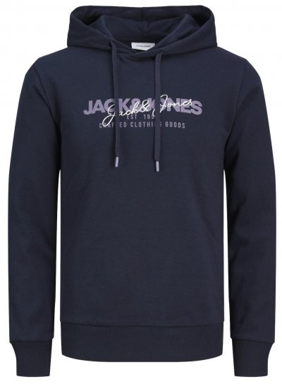 Jack & Jones JJALVIS Hoodie Navy Blazer - Pulóverek & kapucnis pulóverek - Pulóverek & Kapucnis pulóver 2XL-12XL