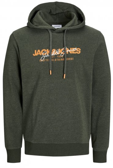 Jack & Jones JJALVIS Hoodie Kombu Green - Pulóverek & kapucnis pulóverek - Pulóverek & Kapucnis pulóver 2XL-12XL