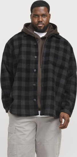 Jack & Jones ZAC BRUSHED Long Sleeve OVERSHIRT Grey - Ingek - Ingek 2XL-10XL