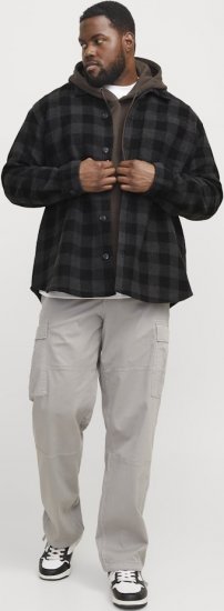 Jack & Jones ZAC BRUSHED Long Sleeve OVERSHIRT Grey - Ingek - Ingek 2XL-10XL