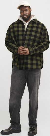 Jack & Jones ZAC Brushed Long Sleeve Overshirt Green - Ingek - Ingek 2XL-10XL