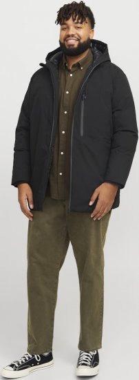 Jack & Jones PAYNE Windproof Parka Black - Kabátok - Nagyméretű Kabátok - 2XL-8XL