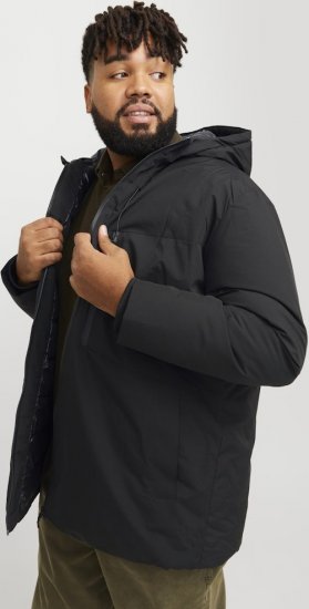 Jack & Jones PAYNE Windproof Parka Black - Kabátok - Nagyméretű Kabátok - 2XL-8XL