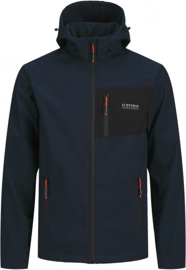 Jack & Jones JJTAYLOR Softshell Jacket Navy Blazer - Kabátok - Nagyméretű Kabátok - 2XL-8XL