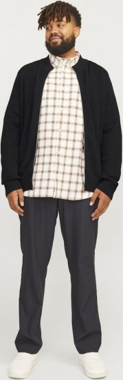 Jack & Jones PANNEL Turtleneck Knitted Sweater with Zipper Black - Pulóverek & kapucnis pulóverek - Pulóverek & Kapucnis pulóver 2XL-12XL