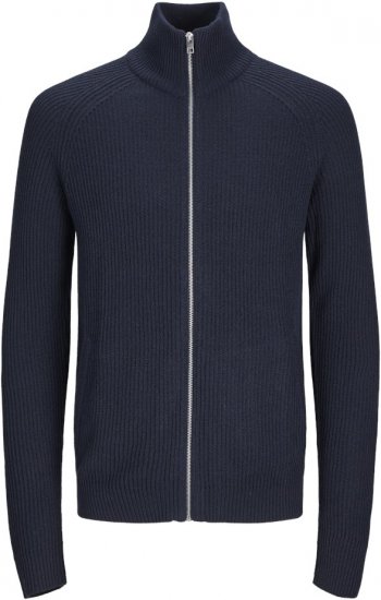 Jack & Jones PANNEL Turtleneck Knitted Sweater with Zipper Navy Blazer - Pulóverek & kapucnis pulóverek - Pulóverek & Kapucnis pulóver 2XL-12XL