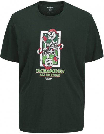 Jack & Jones XMAS Christmas Skull T-Shirt Dark Slate Grey - Pólók - Nagyméretű pólók - 2XL-14XL