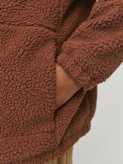 Jack & Jones ESTERBRO High Collar Teddy Jacket Brandy Brown - Kabátok - Nagyméretű Kabátok - 2XL-8XL