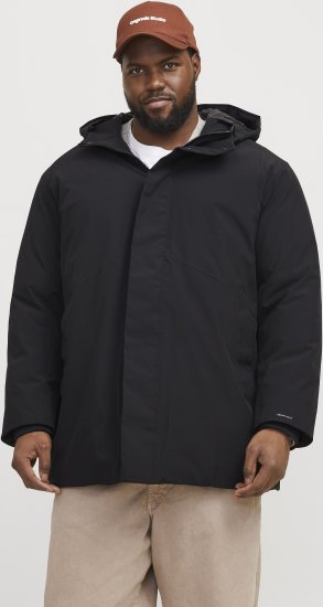 Jack & Jones KEEN Windproof Parka Black - Kabátok - Nagyméretű Kabátok - 2XL-8XL
