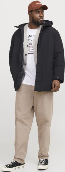 Jack & Jones KEEN Windproof Parka Black - Kabátok - Nagyméretű Kabátok - 2XL-8XL