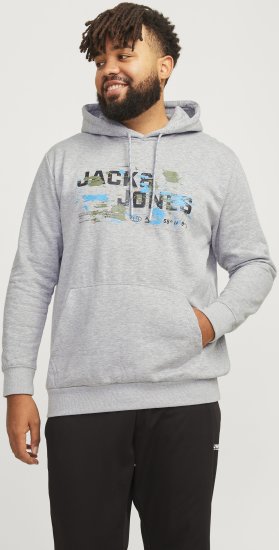Jack & Jones JCOOUTDOOR Hoodie Light Grey - Pulóverek & kapucnis pulóverek - Pulóverek & Kapucnis pulóver 2XL-12XL