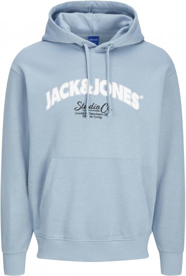 Jack & Jones JORBRONX Hoodie Light Blue - Pulóverek & kapucnis pulóverek - Pulóverek & Kapucnis pulóver 2XL-12XL