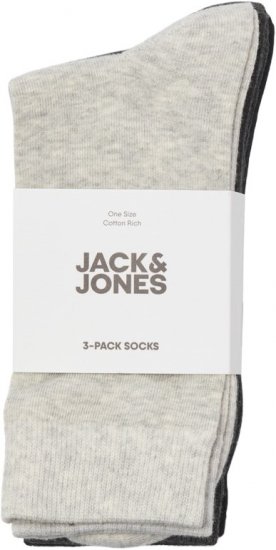 Jack & Jones RAFAEL Socks 3-Pack Grey - Alsónemű & strandruhák - Nagyméretű Alsónemű 2XL-8XL