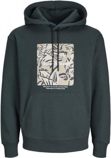 Jack & Jones ESTERBRO Hoodie Dark Green - Pulóverek & kapucnis pulóverek - Pulóverek & Kapucnis pulóver 2XL-12XL