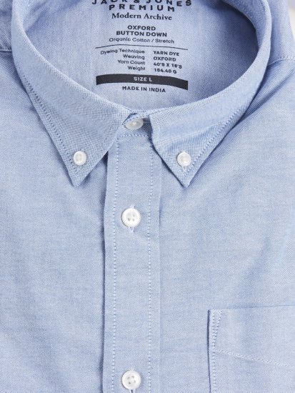 Jack & Jones Brook Oxford Long Sleeve Shirt Cashmere Blue - Ingek - Ingek 2XL-10XL