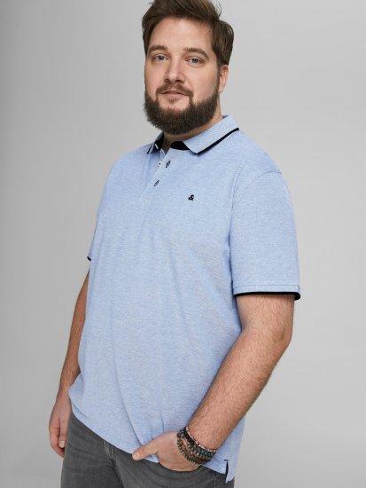 Jack & Jones PAULOS Short Sleeve Polo Light Blue/PS - Pólóingek - Galléros Pólók 2XL-8XL - Pólóingek 2XL-8XL