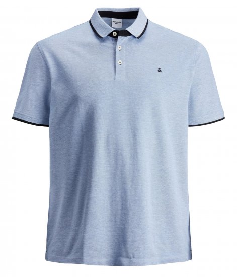 Jack & Jones PAULOS Short Sleeve Polo Light Blue/PS - Pólóingek - Galléros Pólók 2XL-8XL - Pólóingek 2XL-8XL