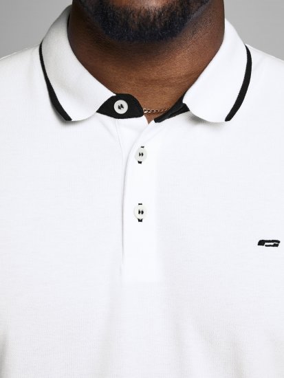 Jack & Jones PAULOS Short Sleeve Polo White/PS - Pólóingek - Galléros Pólók 2XL-8XL - Pólóingek 2XL-8XL
