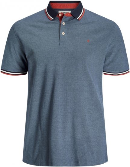 Jack & Jones PAULOS Short Sleeve Polo Denim Blue/PS - Pólóingek - Galléros Pólók 2XL-8XL - Pólóingek 2XL-8XL