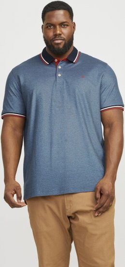 Jack & Jones PAULOS Short Sleeve Polo Denim Blue/PS - Pólóingek - Galléros Pólók 2XL-8XL - Pólóingek 2XL-8XL