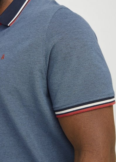 Jack & Jones PAULOS Short Sleeve Polo Denim Blue/PS - Pólóingek - Galléros Pólók 2XL-8XL - Pólóingek 2XL-8XL