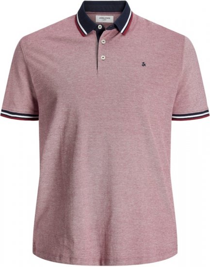 Jack & Jones PAULOS Short Sleeve Polo Rio Red/PS - Pólóingek - Galléros Pólók 2XL-8XL - Pólóingek 2XL-8XL