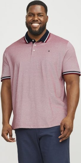 Jack & Jones PAULOS Short Sleeve Polo Rio Red/PS - Pólóingek - Galléros Pólók 2XL-8XL - Pólóingek 2XL-8XL