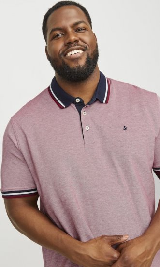 Jack & Jones PAULOS Short Sleeve Polo Rio Red/PS - Pólóingek - Galléros Pólók 2XL-8XL - Pólóingek 2XL-8XL