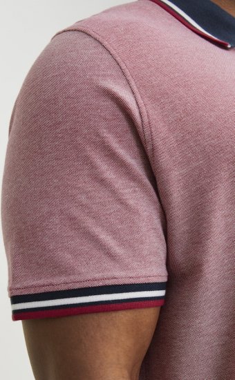 Jack & Jones PAULOS Short Sleeve Polo Rio Red/PS - Pólóingek - Galléros Pólók 2XL-8XL - Pólóingek 2XL-8XL