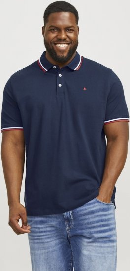 Jack & Jones PAULOS Short Sleeve Polo Navy Blazer - Pólóingek - Galléros Pólók 2XL-8XL - Pólóingek 2XL-8XL
