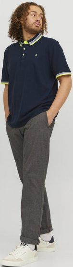 Jack & Jones PAULOS Short Sleeve Polo Dark Navy/NEON - Pólóingek - Galléros Pólók 2XL-8XL - Pólóingek 2XL-8XL