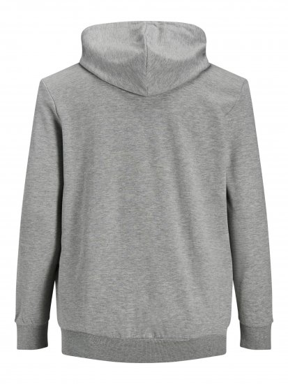 Jack & Jones Basic Sweat Zip Hood Light Grey Melange - Pulóverek & kapucnis pulóverek - Pulóverek & Kapucnis pulóver 2XL-12XL