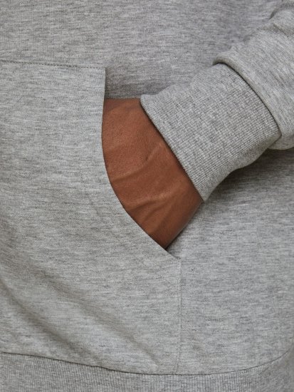 Jack & Jones Basic Sweat Zip Hood Light Grey Melange - Pulóverek & kapucnis pulóverek - Pulóverek & Kapucnis pulóver 2XL-12XL