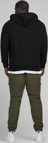 Jack & Jones Basic Sweat Zip Hood Black - Pulóverek & kapucnis pulóverek - Pulóverek & Kapucnis pulóver 2XL-12XL