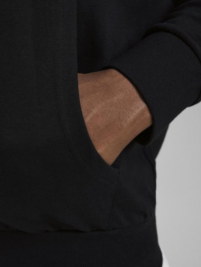 Jack & Jones Basic Sweat Zip Hood Black - Pulóverek & kapucnis pulóverek - Pulóverek & Kapucnis pulóver 2XL-12XL