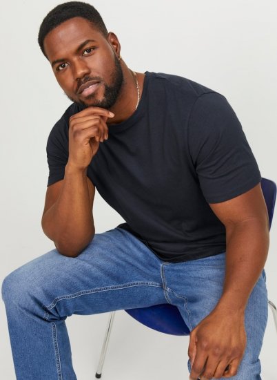 Jack & Jones NOA Crew Neck T-Shirt Navy Blazer - Pólók - Nagyméretű pólók - 2XL-14XL