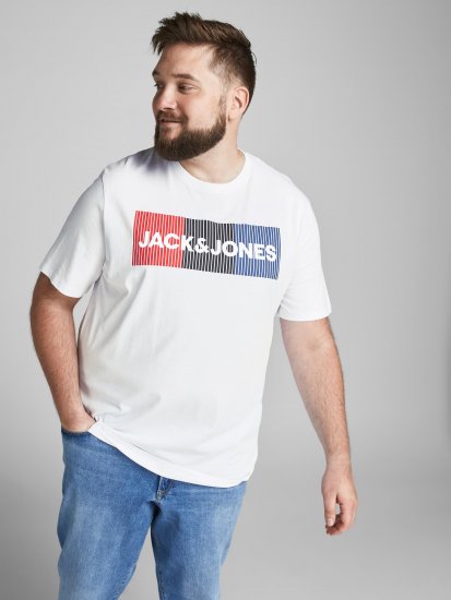 Jack & Jones JJECORP Logo Play T-Shirt White - Pólók - Nagyméretű pólók - 2XL-14XL