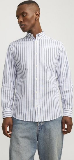 Jack & Jones OXFORD LS Shirt Striped Ensign Blue - Ingek - Ingek 2XL-10XL