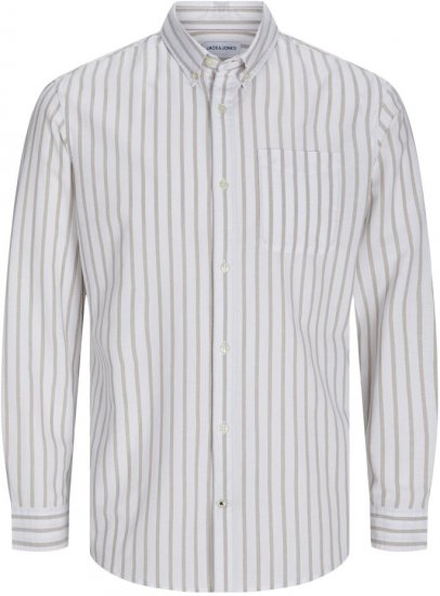 Jack & Jones OXFORD LS Shirt Striped White - Ingek - Ingek 2XL-10XL