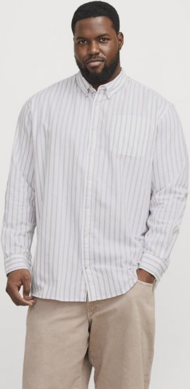 Jack & Jones OXFORD LS Shirt Striped White - Ingek - Ingek 2XL-10XL
