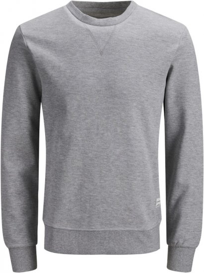 Jack & Jones Basic Sweatshirt Light Grey Melange - Pulóverek & kapucnis pulóverek - Pulóverek & Kapucnis pulóver 2XL-12XL