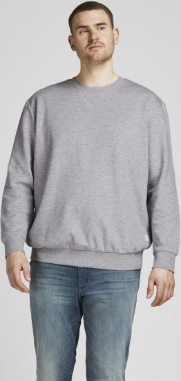 Jack & Jones Basic Sweatshirt Light Grey Melange - Pulóverek & kapucnis pulóverek - Pulóverek & Kapucnis pulóver 2XL-12XL